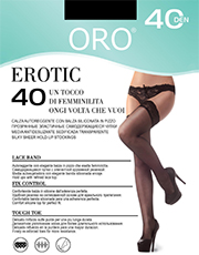 фото Чулки ORO Erotic 40 den с самоудерживающимся кружевом (9 см) Черный