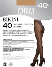фото Колготки ORO Bikini 40 den с ажурными трусиками Телесный темный