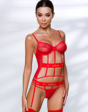фото Комплект Passion Kyouka corset Красный