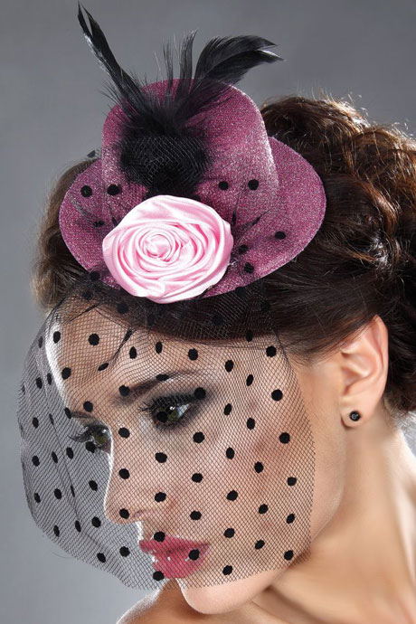 фото Шляпка Livia_Corsetti Mini Top Hat Model 19 Розово-черный