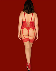 фото Чулки Obsessive Blossmina Телесно-красный фото вид сзади