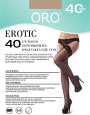 фото Чулки ORO Erotic 40 den с самоудерживающимся кружевом (9 см) Какао фото