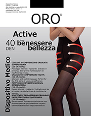 фото Колготки ORO Active 40 den с утягивающими шортиками и профилактическим массажем Черный фото