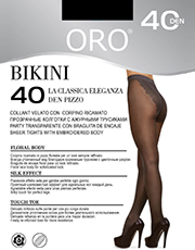 фото Колготки ORO Bikini 40 den с ажурными трусиками Черный фото