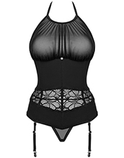 фото Комплект Obsessive Serafia corset Черный фото 6