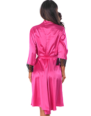 фото Пеньюар Anais Frivolie long robe Малиновый с черным фото вид сзади
